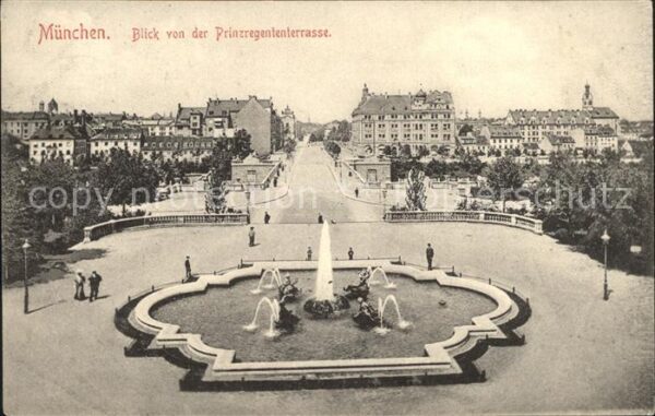 Muenchen Blick von der Prinzregententerrasse Spr
