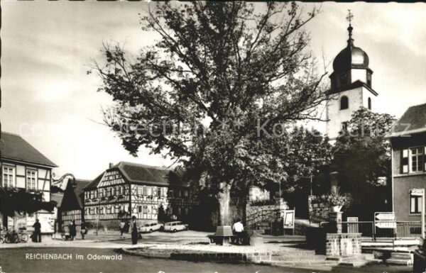 Reichenbach Odenwald Dorfpartie Kirche Fachwerkhäuser