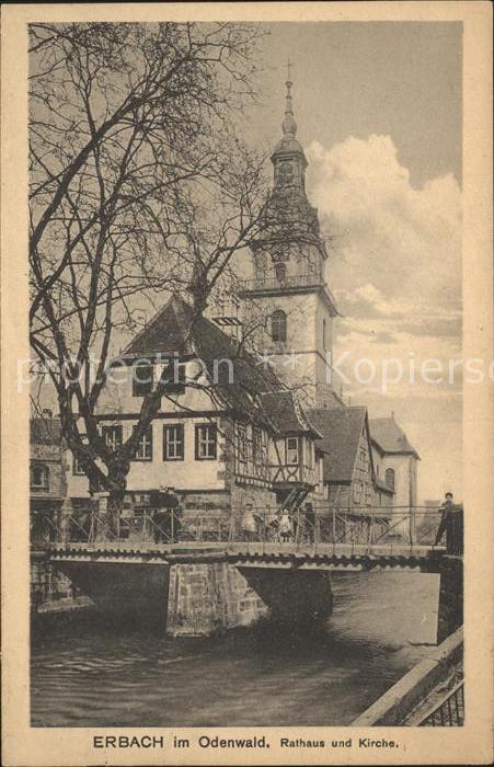 Erbach Odenwald Rathaus und Kirche