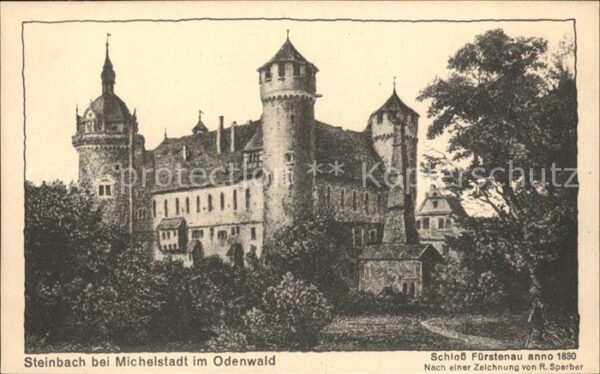 Steinbach Michelstadt Schloss Fürstenau Zeichnung