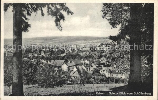 Erbach Odenwald Blick vom Schöllenberg