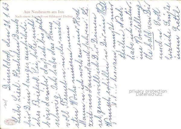 Neubeuern Dorfpartie Aquarell – Bild 2