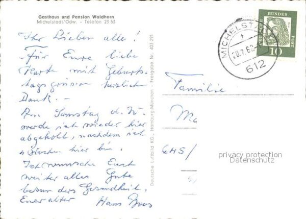 Michelstadt Gasthaus Pension Waldhorn Fliegeraufnah – Bild 2