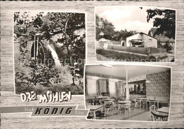Bad Koenig Odenwald Cafe Drei Mühlen Gastraum Mühlrad