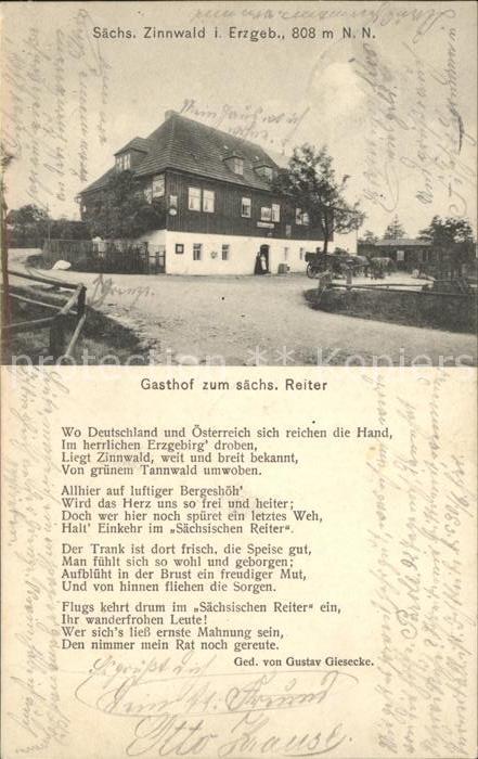 Zinnwald-Georgenfeld Gasthof zum sächsischen Reiter Gedicht