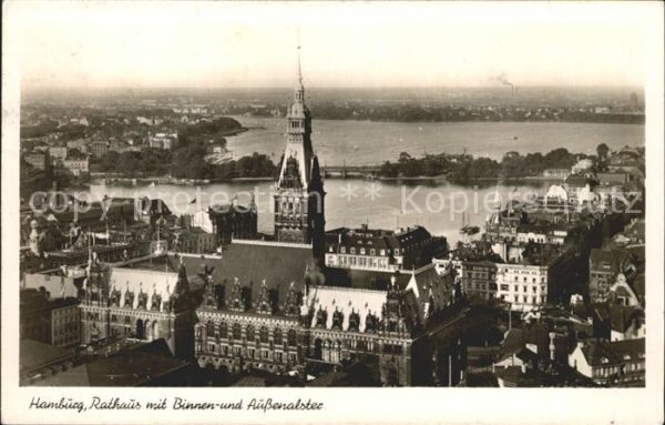 Hamburg Rathaus Binnen- und Aussenalster