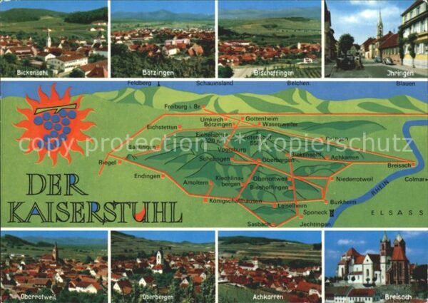 Kaiserstuhl Region Landkarte Bötzingen Ihringen Oberbergen