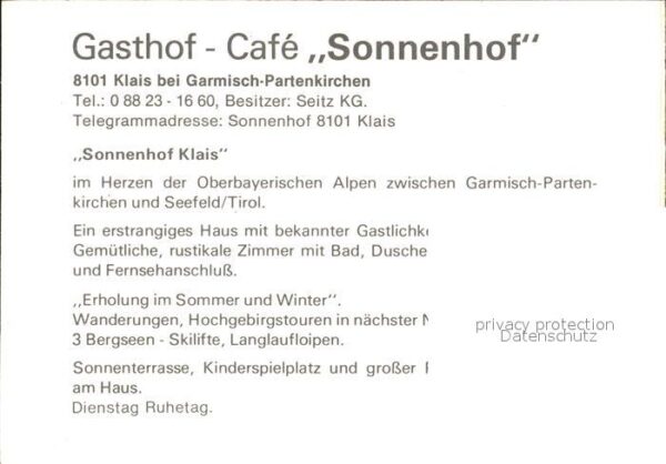 Klais Gasthaus Cafe Sonnenhof – Bild 2