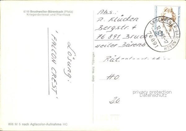 Baerenbach Idar-Oberstein Kriegerdenkmal mit Pfarrhau – Bild 2