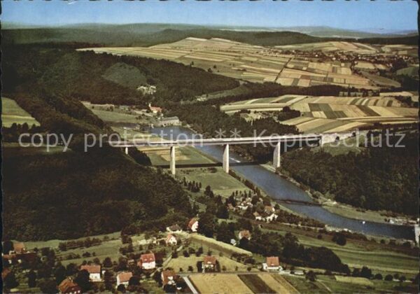 Hann. Muenden Fliegeraufnahme Brücke Hotel Restaurant