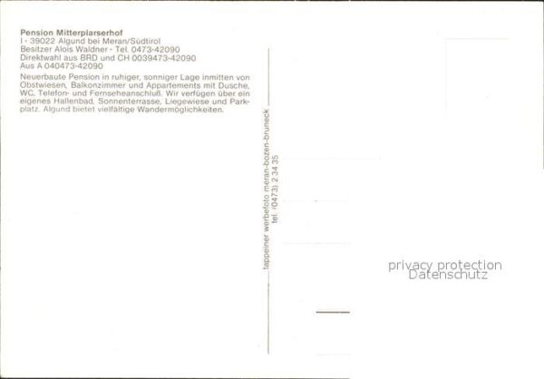 Algund Merano Pension Mitterplarserhof – Bild 2
