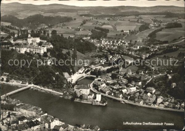 Passau Fliegeraufnahme Dreiflüssestadt