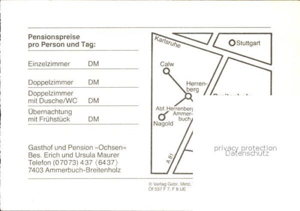 Breitenholz Pension Gasthaus Ochsen – Bild 2