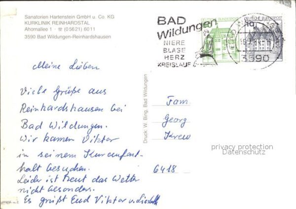 Reinhardshausen Sanatorium Hartenstein Kurklinik Reinha – Bild 2