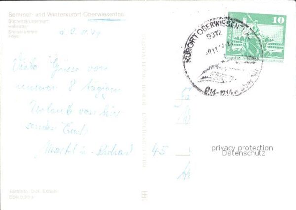 Oberwiesenthal Erzgebirge FDGB Erholungsheim Am Fichtelberg – Bild 2