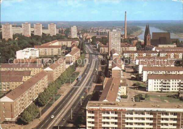 Frankfurt Oder Blick vom Hochhaus auf Karl-Marx-Strass
