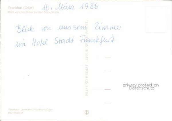 Frankfurt Oder Blick vom Hochhaus auf Karl-Marx-Strass – Bild 2