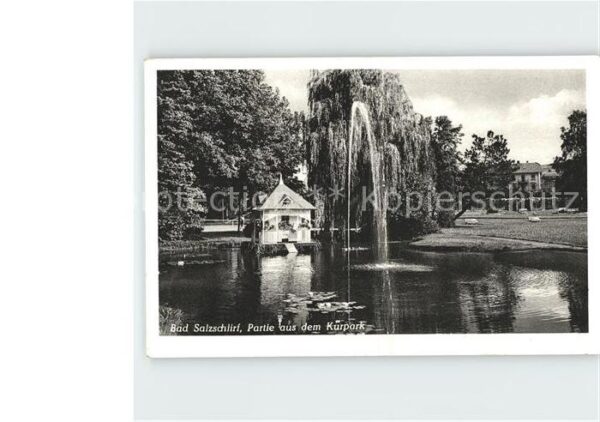 Bad Salzschlirf Kurpark Teich Springbrunnen