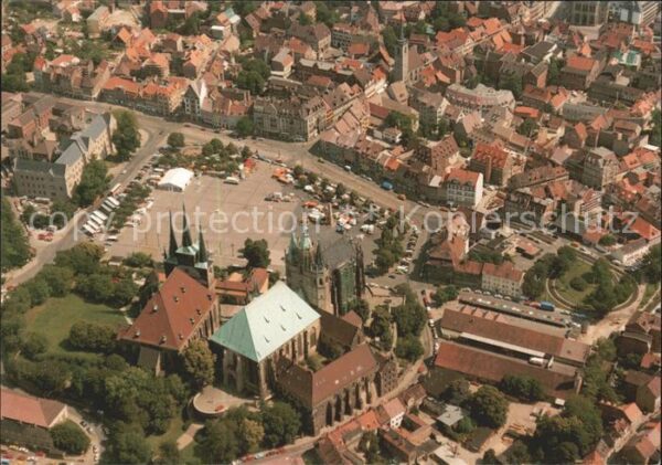 Erfurt Fliegeraufnahme Domplatz mit Mariendom