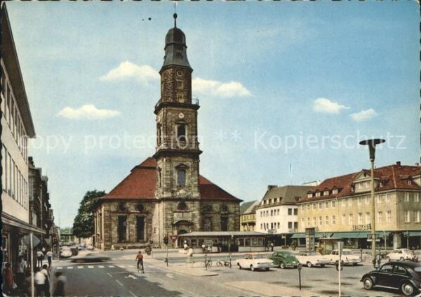Erlangen Hugenottenplatz mit Kirche