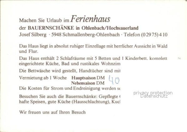 Ohlenbach Bauernschänke Ferienhaus Silberg – Bild 2