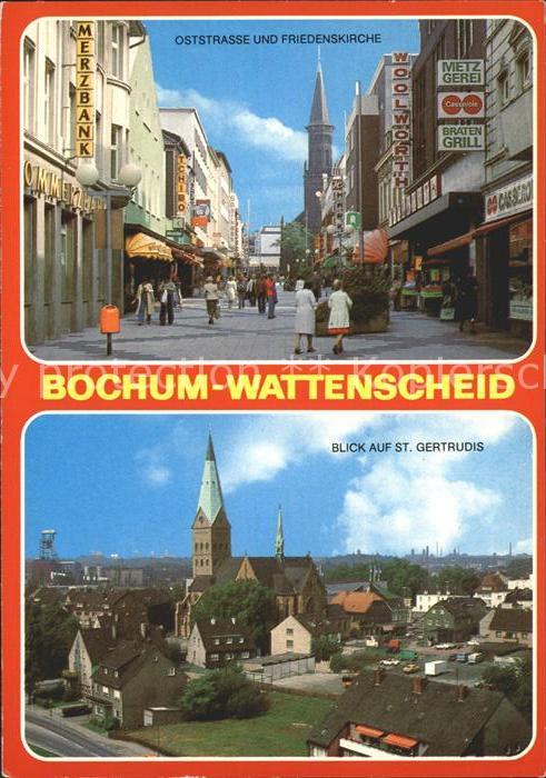 Wattenscheid Oststrasse und Friedenskirche Blick auf
