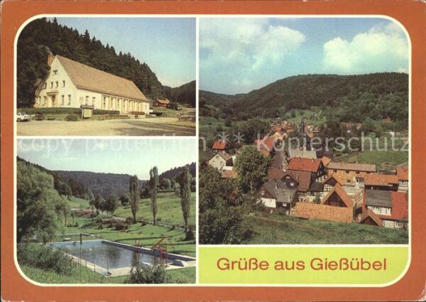 Giessuebel Schleusegrund Kulturhaus Freibad Teilansicht