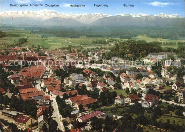 Bad Woerishofen Fliegeraufnahme Blick zu den Alpen