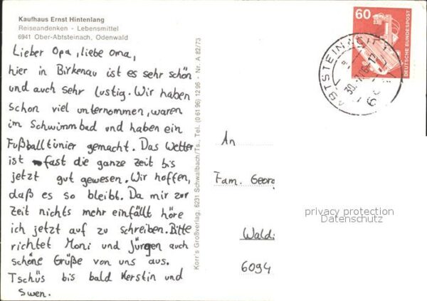 Ober-Abtsteinach Kaufhaus Ernst Hintenlang – Bild 2