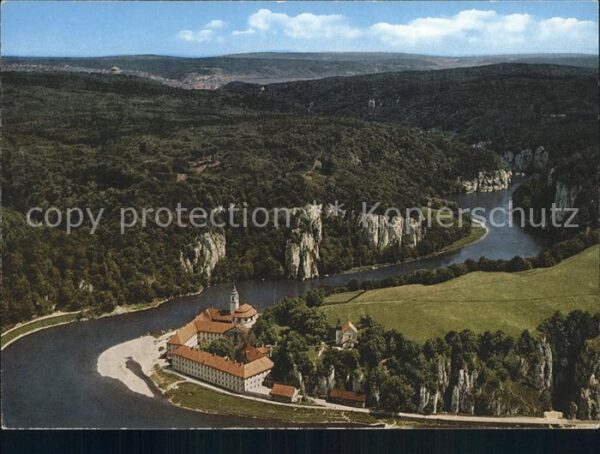 Weltenburg Kelheim Fliegeraufnahme Kloster Weltenburg mit