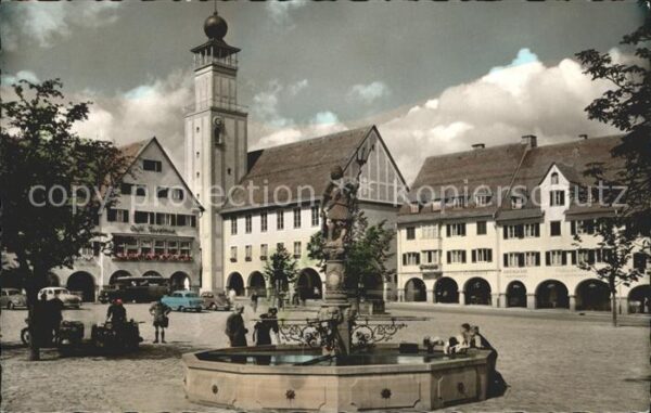 Freudenstadt Marktplatz mit Rathaus und Neptunbrunne