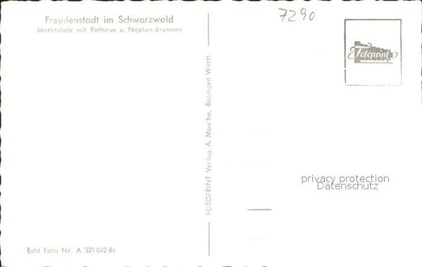 Freudenstadt Marktplatz mit Rathaus und Neptunbrunne – Bild 2