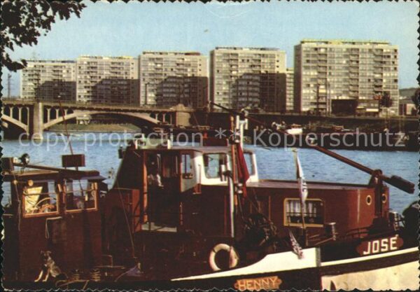 Luettich Liege Atlasbrücke und Droixhe Fischkutter Jos