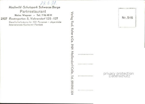 Vahrendorf Siedlung Hochwild Schutzpark Schwarze Berge Park – Bild 2