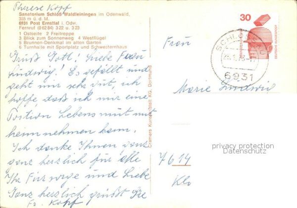 Ernsttal Baden Sanatorium Schloss Waldleiningen Teilan – Bild 2