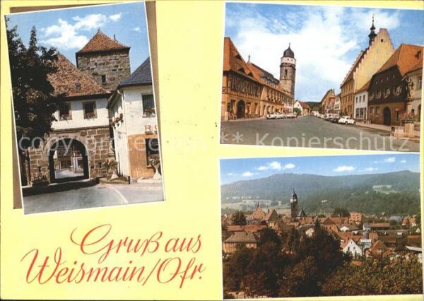 Weismain Stadttor Strassenpartie Ortsblick