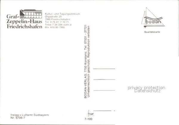 Friedrichshafen Bodensee Graf Zeppelin Haus Fliegeraufnahme – Bild 2