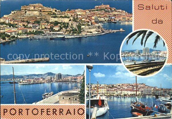 Portoferraio Toscana Isola d_Elba Hafenpartie Fliegeraufnahm