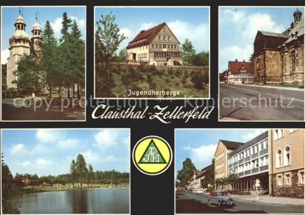 Clausthal-Zellerfeld Kirche Jugendherberge Strassenpartie Se