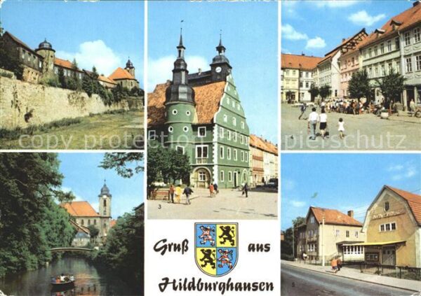 Hildburghausen Stadtmauer Friedenspark Rathaus Marx En