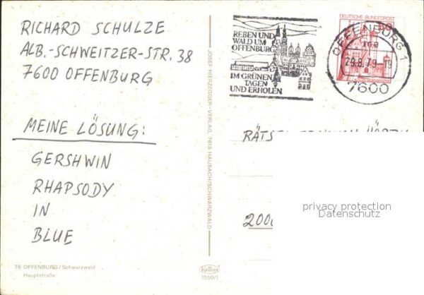 Offenburg Hauptstrasse Brunnen Kirche – Bild 2