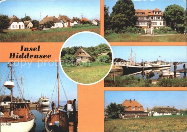 Insel Hiddensee Vitte Fischerhäuser Hafen HO Gaststätte