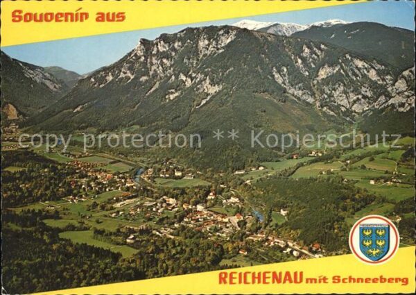Reichenau Rax mit Schneeberg Fliegeraufnahme