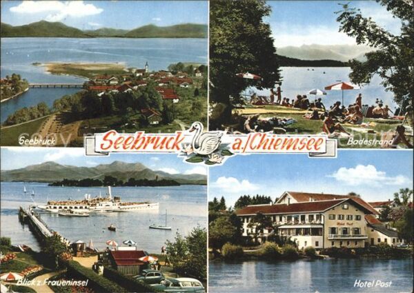 Seebruck Chiemsee Badestrand Fraueninsel Fahrgastschiff H