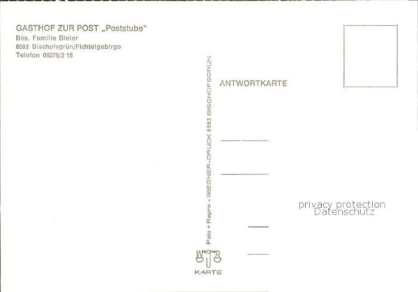 Bischofsgruen Gasthof zur Post Poststube – Bild 2