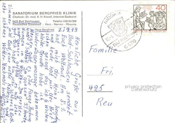 Bad Salzhausen Sanatorium Bergfried Klinik – Bild 2