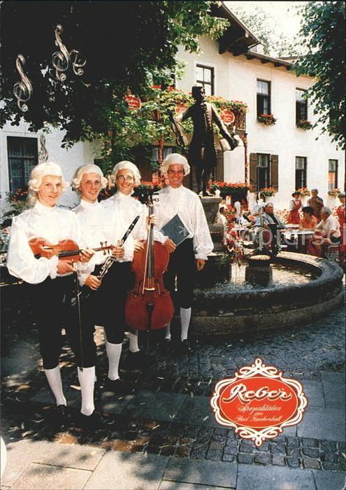 Bad Reichenhall Mozart Quartett vor dem Mozartbrunnen C