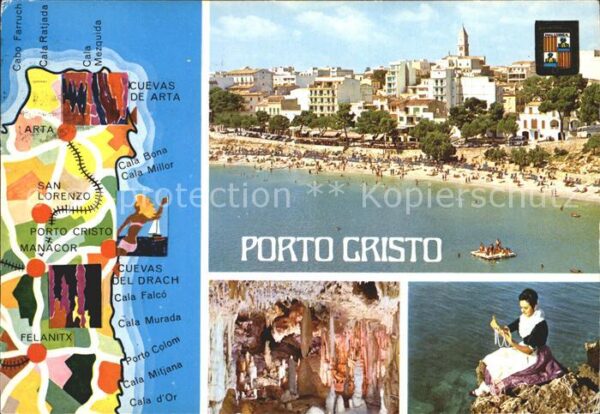 Porto Cristo Strandpartie Übersichtskarte Grotte Lan