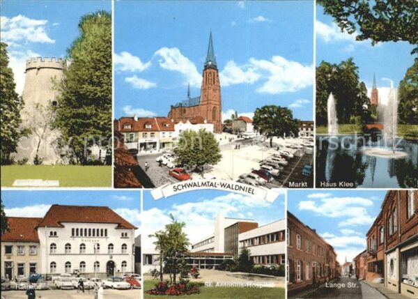Waldniel Burgturm Kirche Markt Haus Klee Rathaus