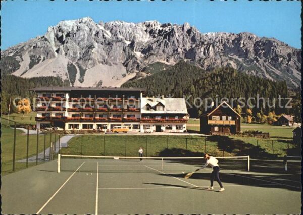 Ramsau Dachstein Steiermark Hotel Pension Knollhof Tennisplatz